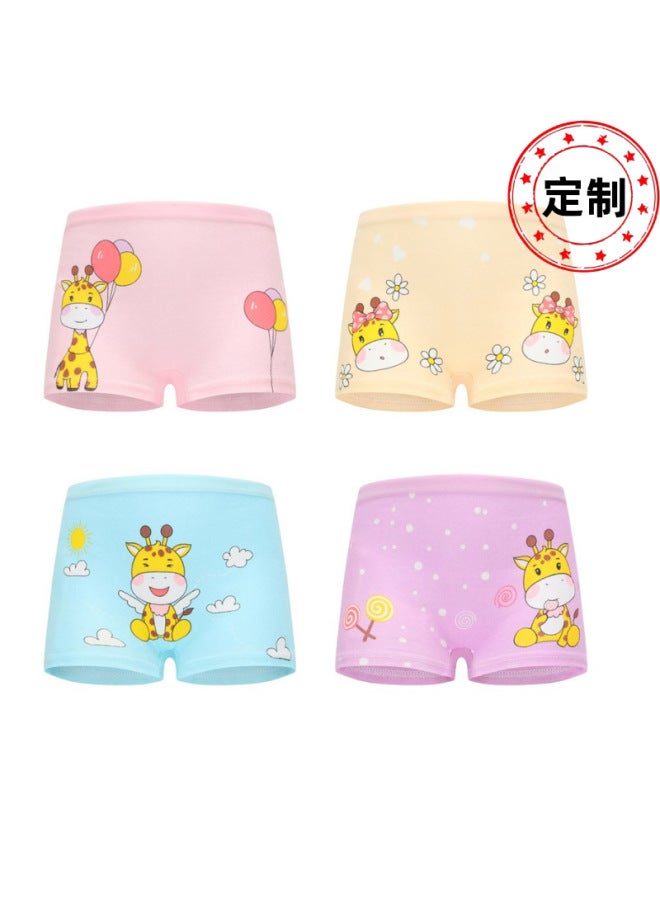 New Children's Underwear 100% Cotton Cartoon Girls' Boxer Briefs Breathable For Older Girls Kids' Shorts Custom Processing
