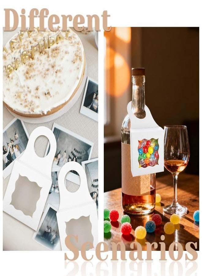 Borhmty Box Wine Bag for Candy Chocolate Cookies Packing Box Small Transparent Window Hanger for Candy Boxes for Christmas Wedding Birthday Parties Favor Wine Bottle Hanging Gift Boxes Bulks 10 Pcs - Image 4