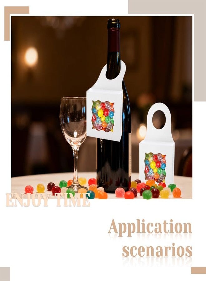 Borhmty Box Wine Bag for Candy Chocolate Cookies Packing Box Small Transparent Window Hanger for Candy Boxes for Christmas Wedding Birthday Parties Favor Wine Bottle Hanging Gift Boxes Bulks 10 Pcs - Image 5