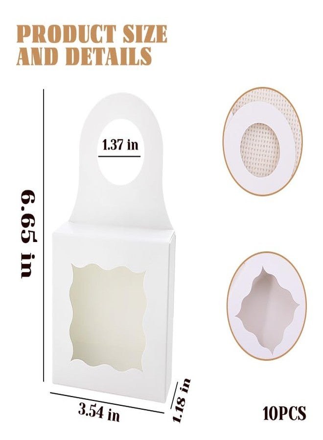 Borhmty Box Wine Bag for Candy Chocolate Cookies Packing Box Small Transparent Window Hanger for Candy Boxes for Christmas Wedding Birthday Parties Favor Wine Bottle Hanging Gift Boxes Bulks 10 Pcs - Image 2
