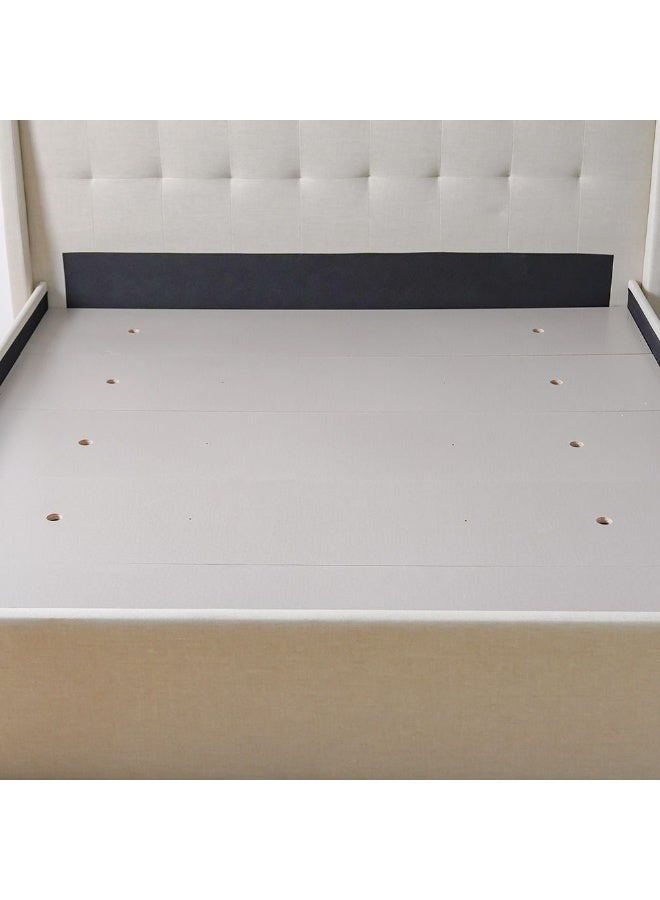 DANUBE HOME Supreme Twix 160x200 Upholstered Bed | Modern Design Wooden Double Bed Frame Furniture | Comfortable Bed (Mattress Not Included) L215.5xW182xH111cm-Beige - Image 4