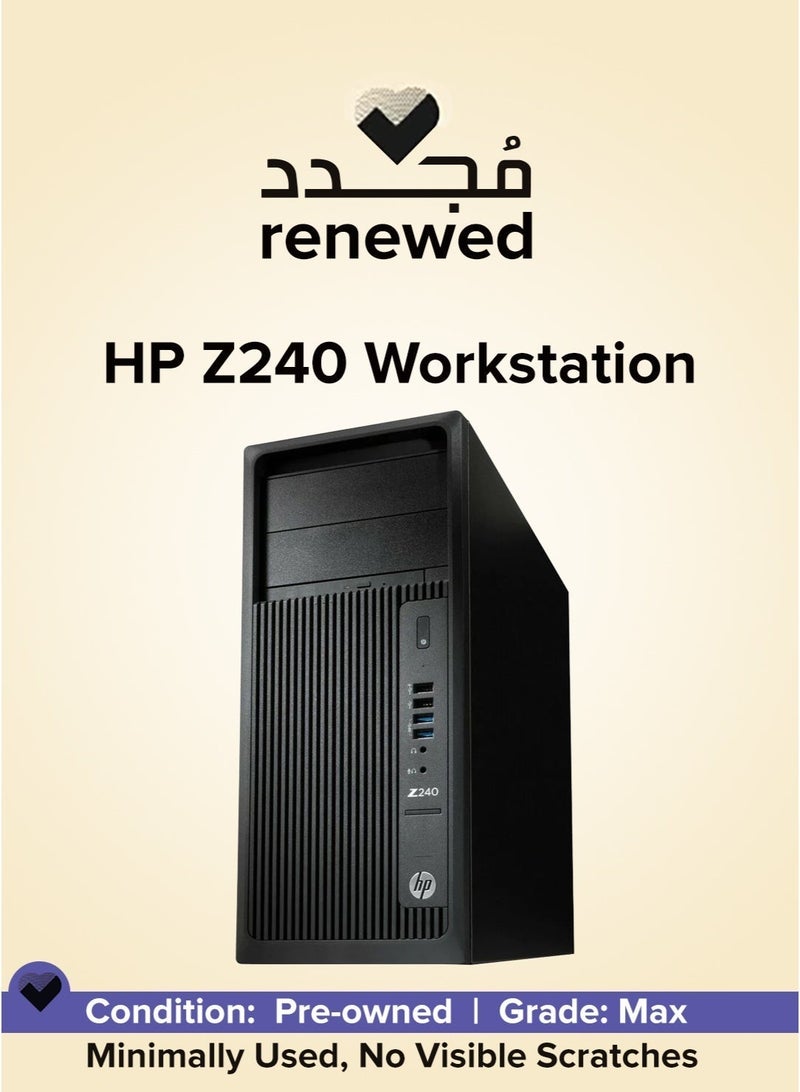 HP Renewed - Z240 Tower , Intel Core i7-7700 , Ram 16GB DDR4 , 256GB SSD M.2 NVMe + 500GB HDD , AMD FirePro W5100 4GB GDDR5 , P.S 400 W Black - Image 1
