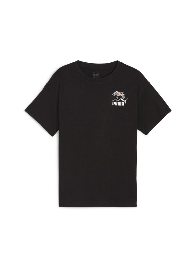 PUMA Essentials+ MID 90s Graphic Boys Black T-shirt - Image 1