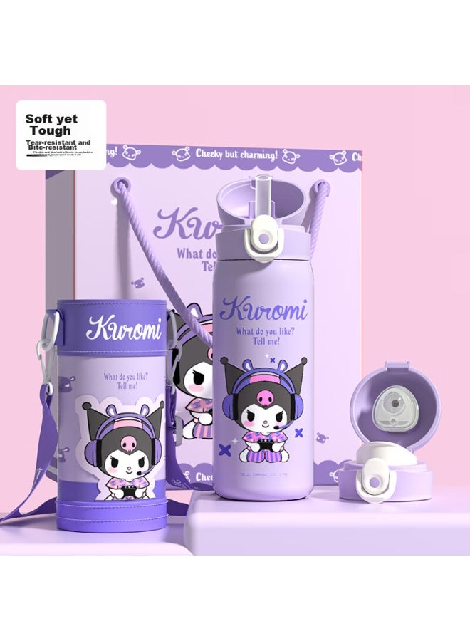 Milonbear Children's Insulated Cup Kuromi 316 Stainless Steel Straw Direct Drinking Dual-use Elementary School Student Water Bottle For School Girls Water Jug - Image 1