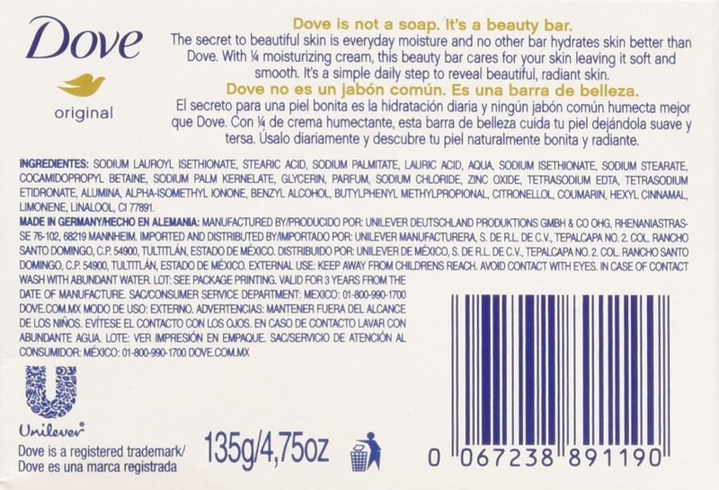 Dove Original Beauty Bar - 135g (Pack of 12) - Image 2