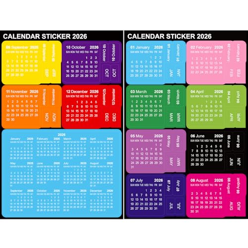 Fancy Land 2026 Calendar Stickers Monthly Index Tabs Planner Adhesive Divider 10 Sets 240 Tabs - Image 1