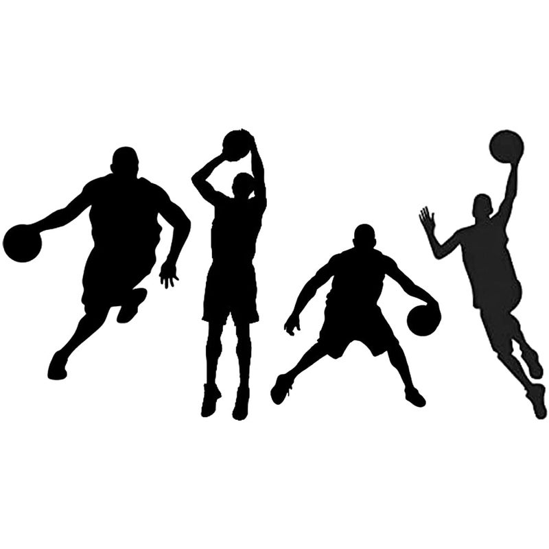 Fencosyn Basketball Slam Dunk Silhouette Wall Decals Sport Player Wall Stickers Wall Art for Boys Teens Living Room Bedroom Playroom