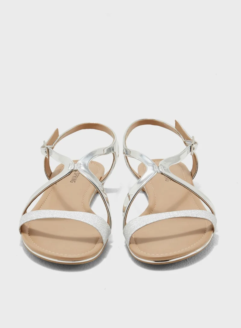 CALL IT SPRING Basic Criss Cross Flat Sandal