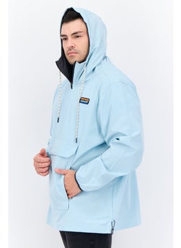 Avalanche Men Embroidered Logo Windbreaker Jacket, Light Blue  - Image 2