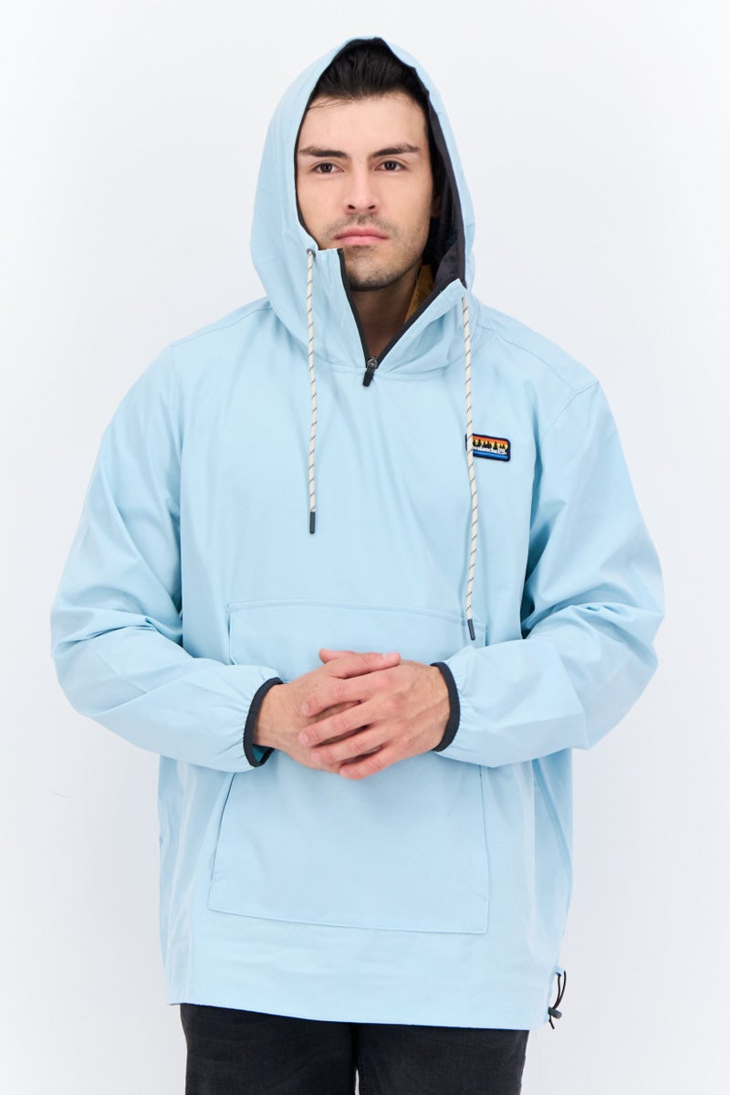 Avalanche Men Embroidered Logo Windbreaker Jacket, Light Blue  - Image 1