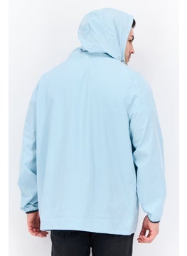 Avalanche Men Embroidered Logo Windbreaker Jacket, Light Blue  - Image 3