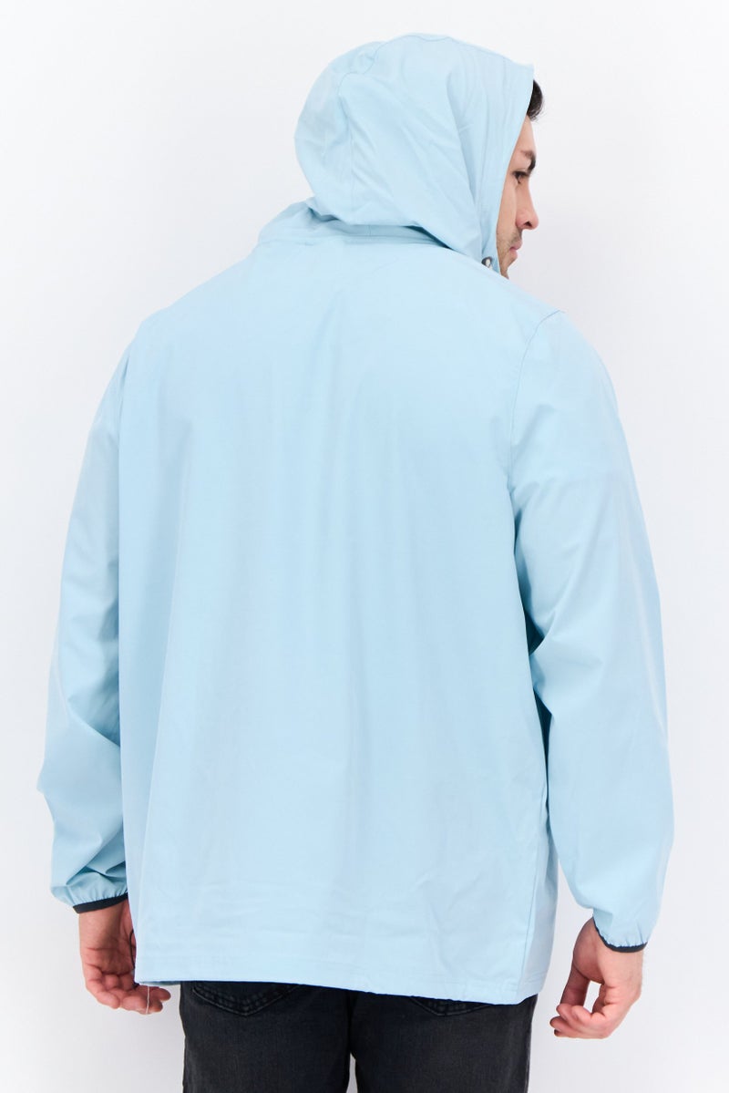 Avalanche Men Embroidered Logo Windbreaker Jacket, Light Blue  - Image 3