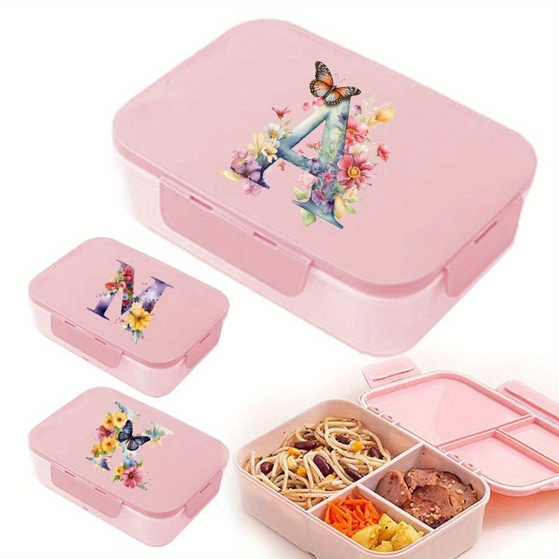 3 Compartment Lunch Box Microwave Safe Bento Case Pattern V - Image 1
