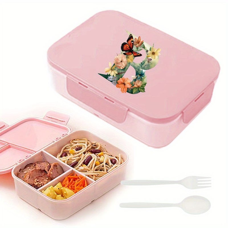 3 Compartment Lunch Box Microwave Safe Bento Case Pattern V - Image 5