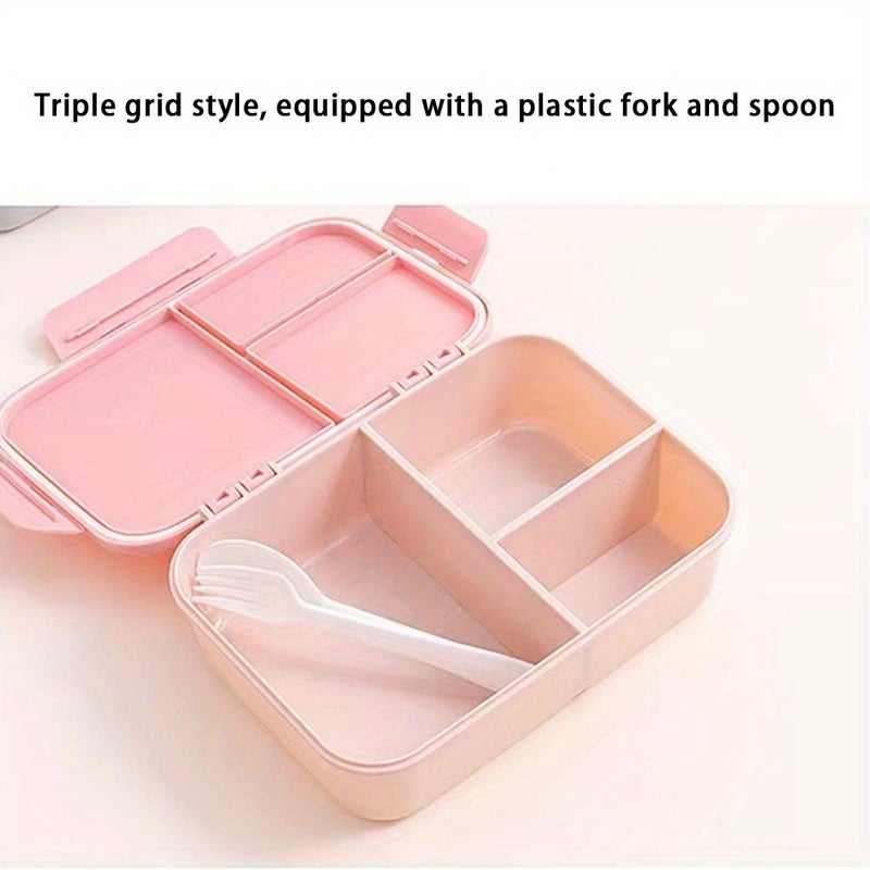 3 Compartment Lunch Box Microwave Safe Bento Case Pattern V - Image 3