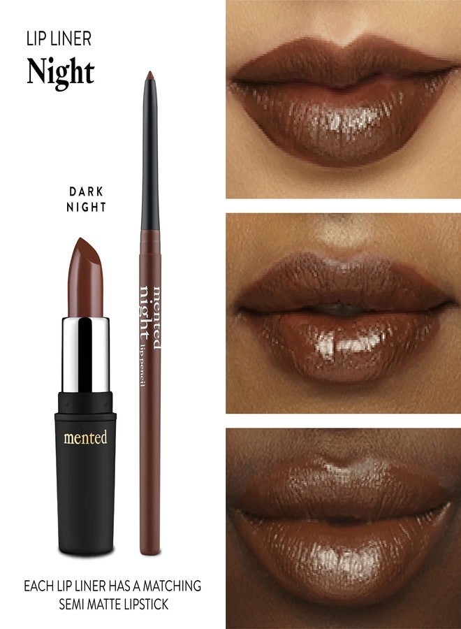 Mented Cosmetics Lip Liner for Women, Dark Brown Lipliner Lip Pencil, Waterproof Lipliner, Vegan + Cruelty Free Makeup, Night - Image 3
