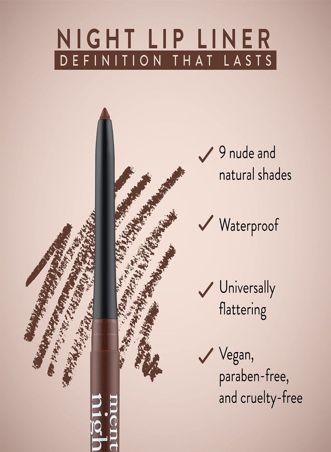 Mented Cosmetics Lip Liner for Women, Dark Brown Lipliner Lip Pencil, Waterproof Lipliner, Vegan + Cruelty Free Makeup, Night - Image 2