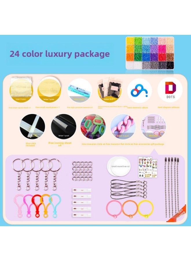 Doudou Handmade Diy Suit 3d Adult Pixel Three-dimensional Drawings Girls' Children's Puzzle Educational Toys Hand-made-Color:Small Beans 24-color Three-dimensional Starter-no Iron - Image 1