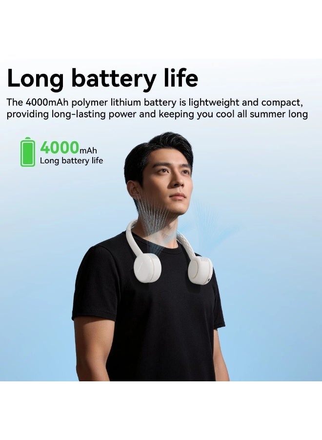 أمجراس مروحة رقبة محمولة Amgras NeckFan Life2 بدون شفرات ببطارية 4000 مللي أمبير وتدفق هواء قابل للتعديل - Image 3