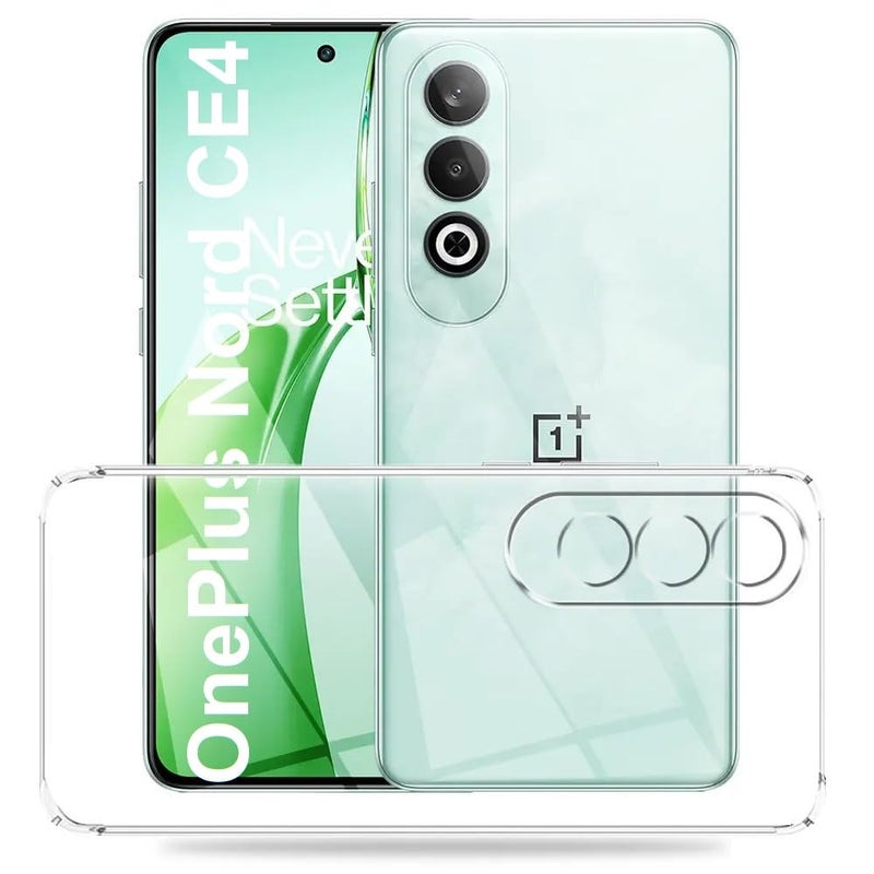 Realcase غطاء خلفي سيليكون لهاتف OnePlus Nord CE 4 5G، مقاوم للخدوش، شفاف كريستالي، واقي للصدمات - Image 1