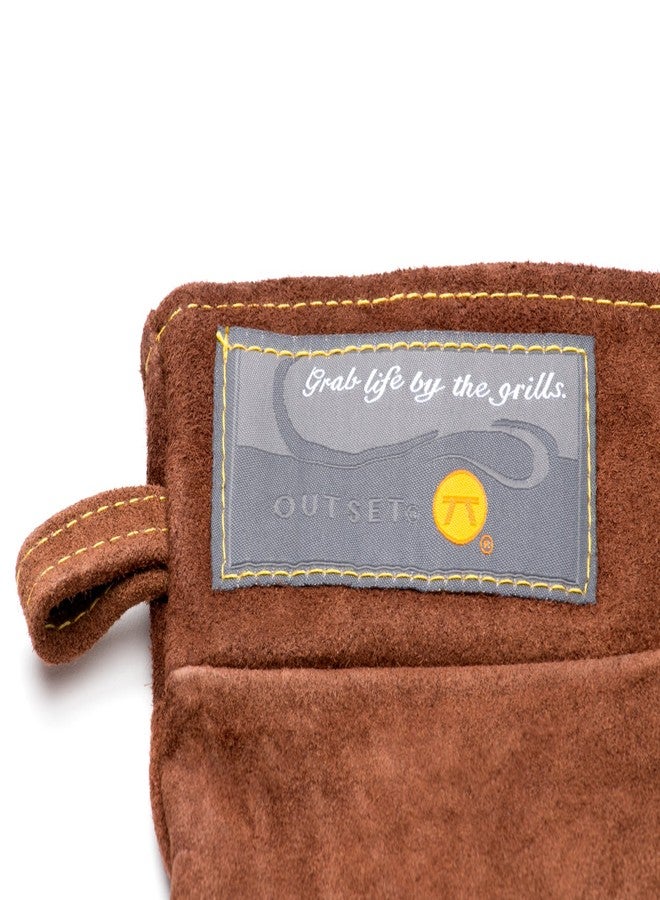 Outset Grill Mitt, Brown Leather BBQ and Oven Glove - Image 2