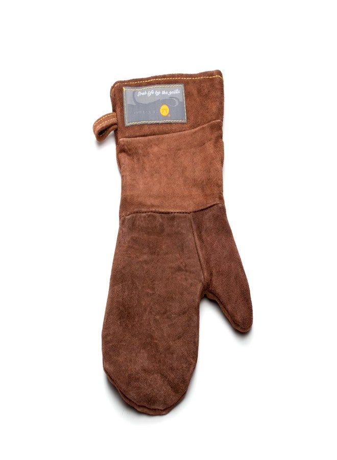 Outset Grill Mitt, Brown Leather BBQ and Oven Glove - Image 4