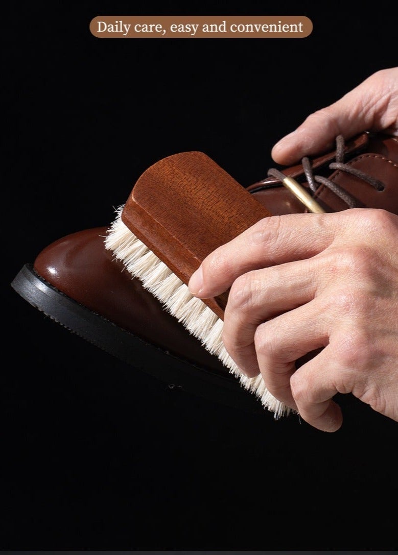 jaexest Premium Wooden Handle Horsehair Shoe Brush – Super Soft Natural Bristle for Polishing Leather Shoes, Boots & Bags – Professional Shine Kit for Men, Gentle Cleaning Tool for Delicate Leather - Image 5