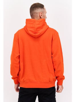 D RT Men Hooded Graphic Print Long Sleeve Sweatshirt, Orange  - Image 3