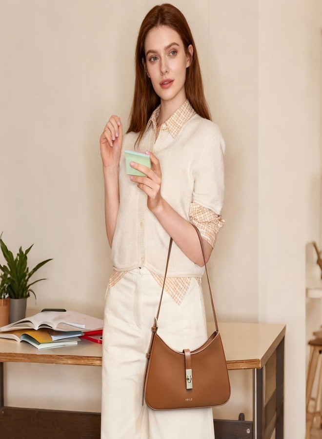 Keyli Fashion Shoulder Bag for Women Vegan Leather Adjustable Handbags Hobo Bags Purses with Long Strap, B-brown, 207.5 cubic inches - Image 2