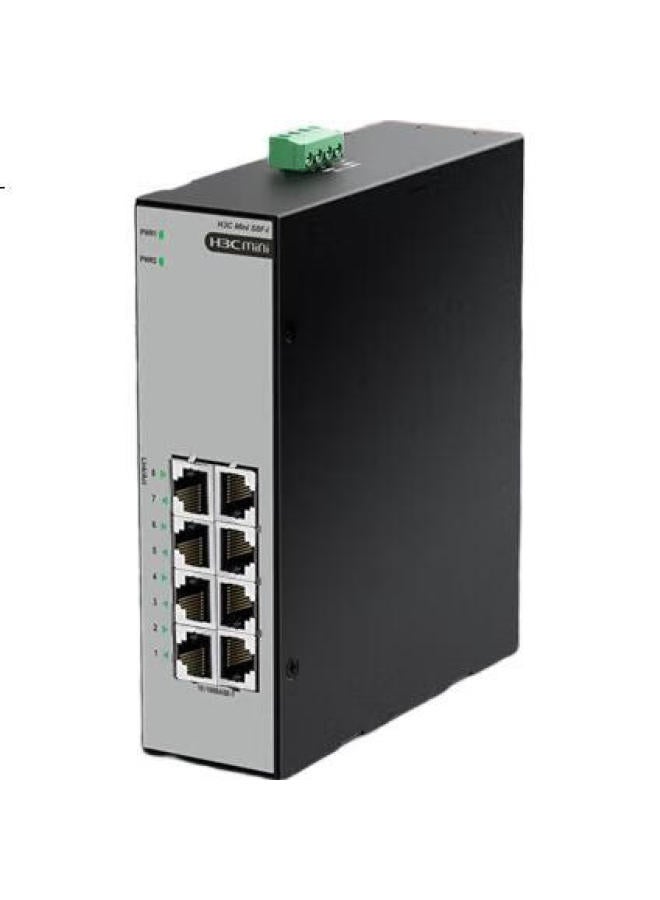H3C Industrial Ethernet Switch, 8-Port 100Mbps, Enterprise-Grade/Monitoring Network Splitter/Distributor Hub Converter, Rail-Mounted, Wide Temperature Range, Ip41 Waterproof And Dustproof, S8F-I - Image 1