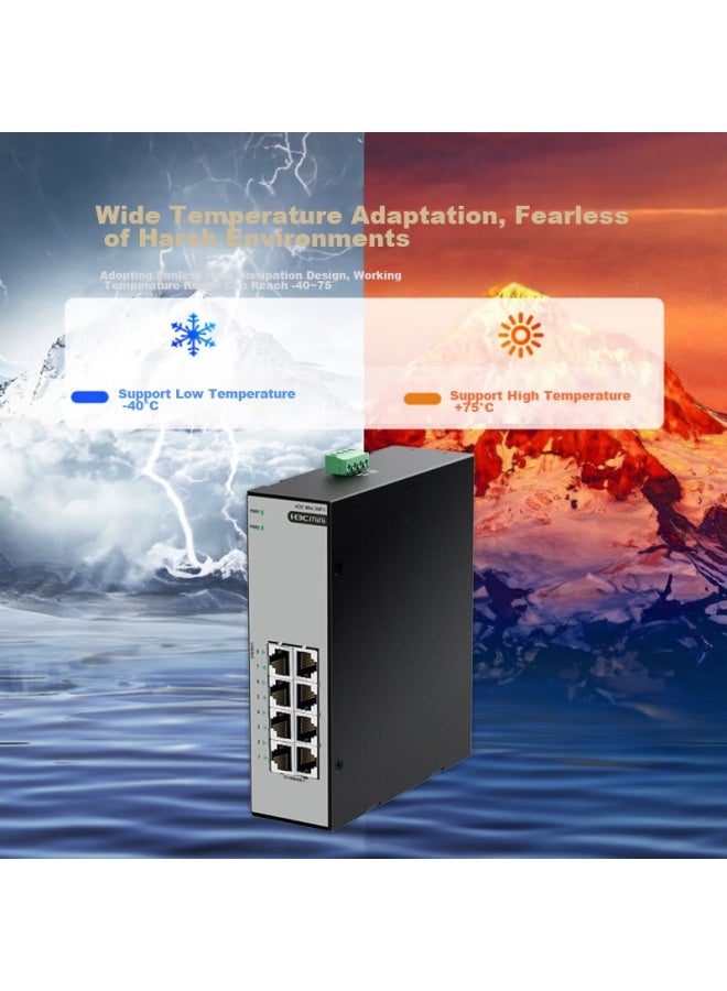 H3c Industrial Ethernet Switch, 8-port 100mbps, Enterprise-grade/monitoring Network Splitter/distributor Hub Converter, Rail-mounted, Wide Temperature Range, Ip41 Waterproof And Dustproof, S8f-i - Image 2