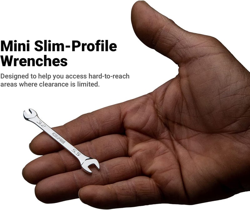 Capri Tools 3.2 mm x 5.5 mm Slim Mini Open End Wrench, Metric - Image 2