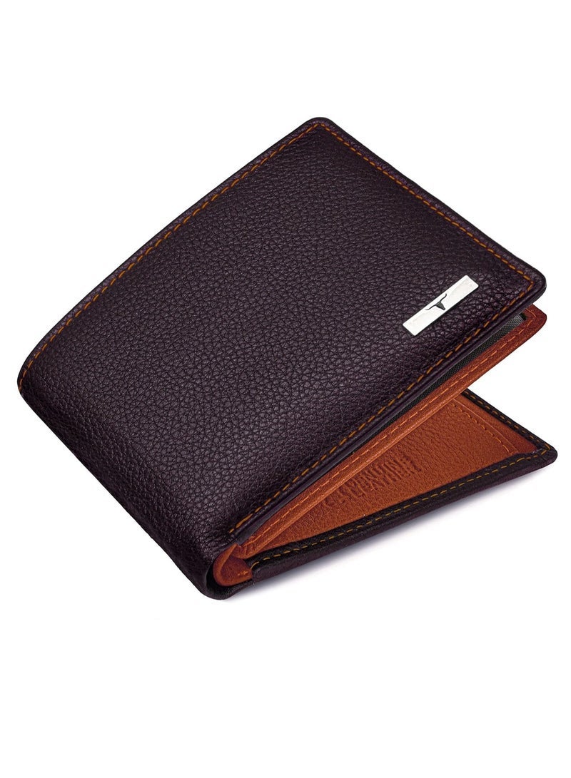 URBAN FOREST Kyle Brown/Orange Leather Wallet for Men - Image 1