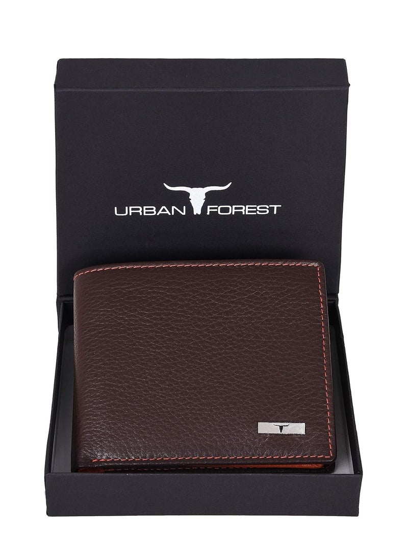 URBAN FOREST Kyle Brown/Orange Leather Wallet for Men - Image 2