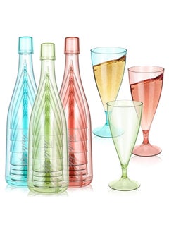 Ad Fresh ADFRESH Champane Flutes 5 PCS Set Portable and Reusable Stemware with Storage Bottle Travel Wedding Beach Party Bar Ware Tools Beer WhiskyDrink Juice Glass Champagne Glass  - Image 1