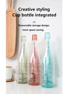 Ad Fresh ADFRESH Champane Flutes 5 PCS Set Portable and Reusable Stemware with Storage Bottle Travel Wedding Beach Party Bar Ware Tools Beer WhiskyDrink Juice Glass Champagne Glass  - Image 5