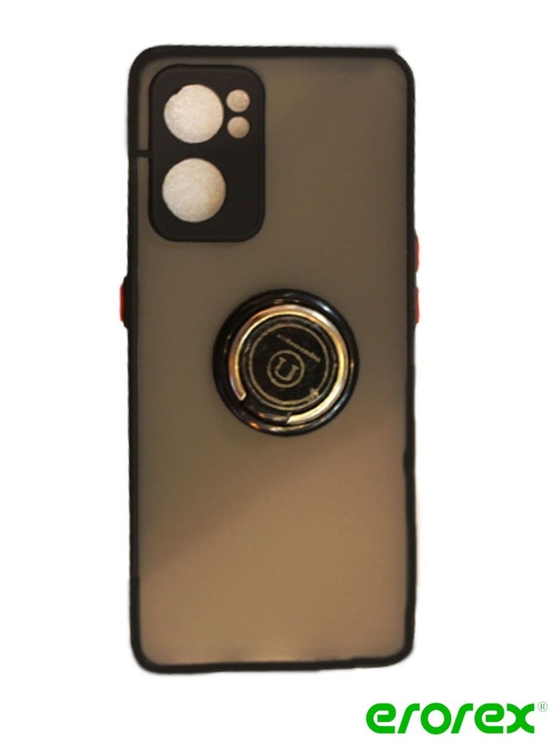 erorex Protective Case Cover For Reno 7  5g With Magnetic Ring Holder Black  - Image 1