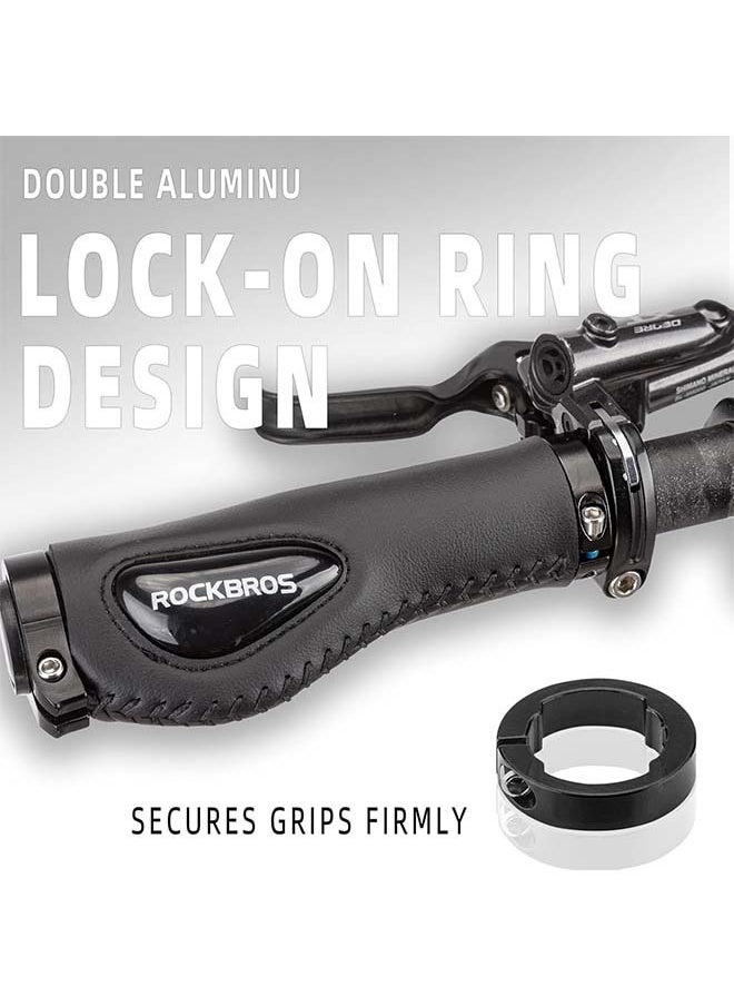 Rockbros ROCKBROS Bike Handle Grips Ergonomics Design Soft Gel Dual Lock on Bicycle Handlebar Grips for Mountain MTB MBX Bike Electric Scooter  - Image 3