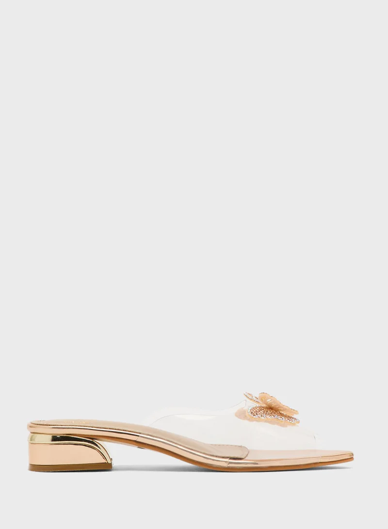 بيتك ستيبس Low Heeled Clear Sandal