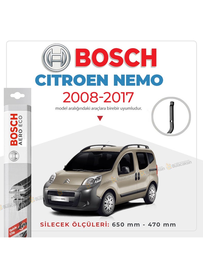 BOSCH Citroen Nemo Banana Wiper Set (2008-2017) Aeroeco  - Image 1