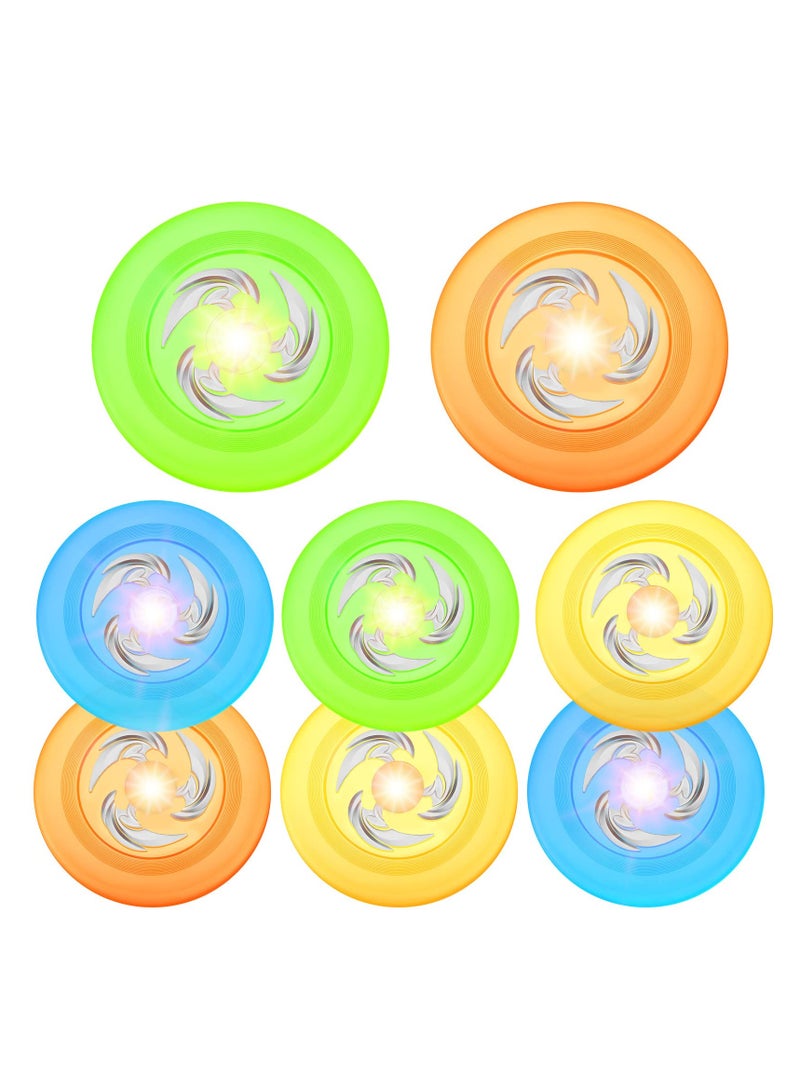 SYOSI Flying Catch Disc, Bright Lighted LED Disc Golf, Easy to Throw Glow in The Dark Games for Adults Teenagers Backyard, Tailgating, Birthday, Lawn, Outdoor, Beach & Camping Games Gift (8 Pcs) - Image 1
