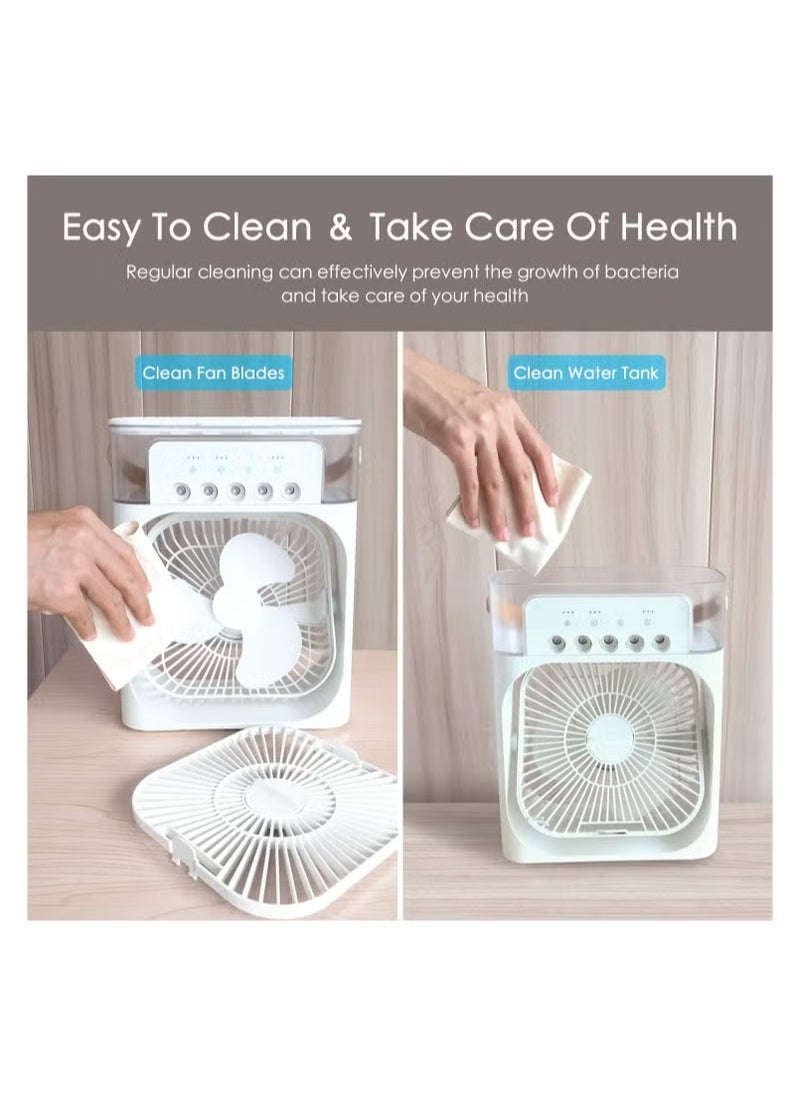 WEIDASI - Portable Mist Sprinkler Fan With 5 Water Outputs And 3 Speeds And 7 Different LEDs Light Colours 600ml Capacity - Image 1