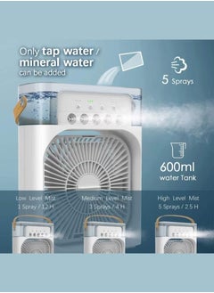 WEIDASI Portable Mist Sprinkler Fan With 5 Water Outputs And 3 Speeds And 7 Different LEDs Light Colours 600ml Capacity  - Image 5