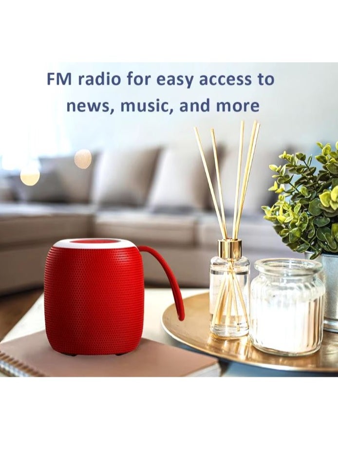 Wireless Bluetooth Speaker Subwoofer Outdoor Portable Car Home Atmosphere Desktop Small Mini Speaker with RGB light support Radio ,TF card, flash memory - Red