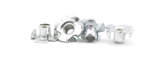 binifiMux 100 Pieces M3x6mm Carbon Steel T-Nuts Zinc Plated 4 Pronged Tee Nut - Image 2