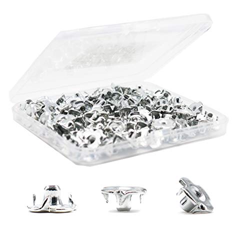 binifiMux 100 Pieces M3x6mm Carbon Steel T-Nuts Zinc Plated 4 Pronged Tee Nut - Image 5