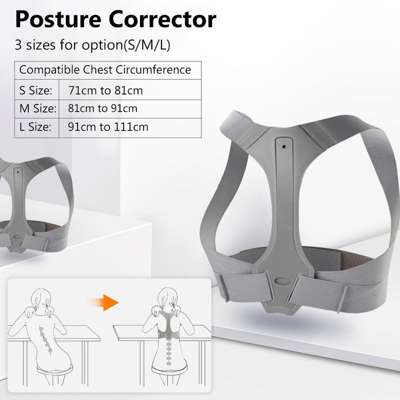 Posture Corrector for Women Men Adjustable Upper Back Brace Correct Belt Support Straightener for Spine Back Neck Clavicle Shoulder Back Posture Improvment Pain Relief Comfortable Breathable - Image 2