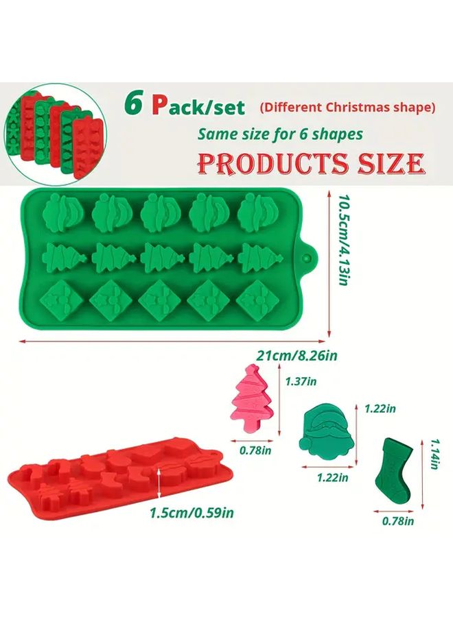 6pcs Christmas Silicone Molds For Chocolate Candy Cake Decoration Baking Tools - Image 3