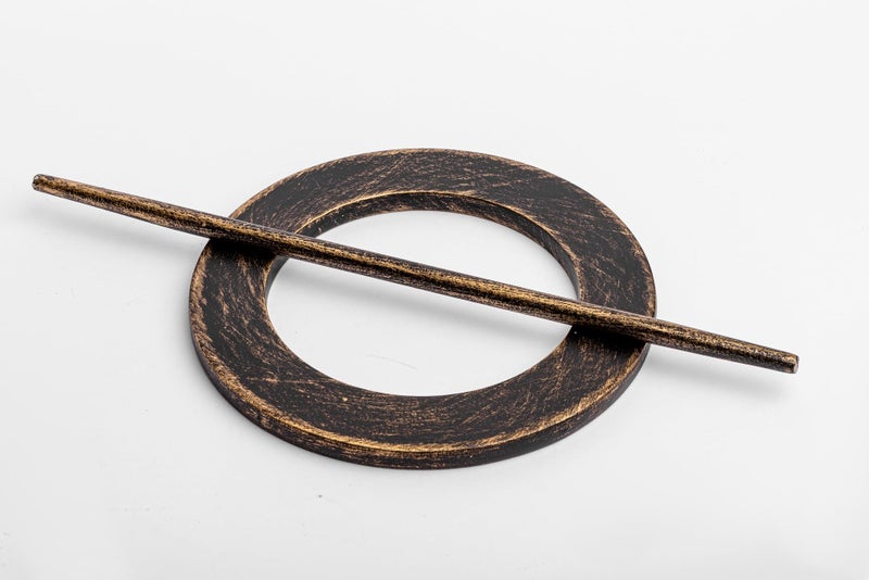 Curtains and Rods Curtains & Rods Decorative Wooden Curtain Holdback Ring - Modern Circular Design, Elegant Window Treatment Accessory, Black - Image 2