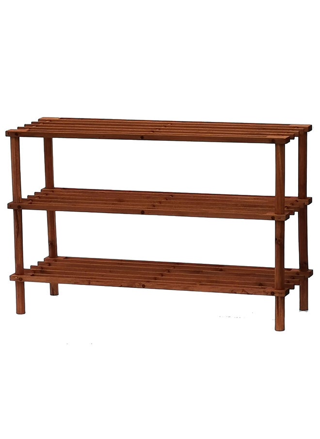Feelings Wooden Shoe Rack 3 Tier 63Cm Brown  - Image 3